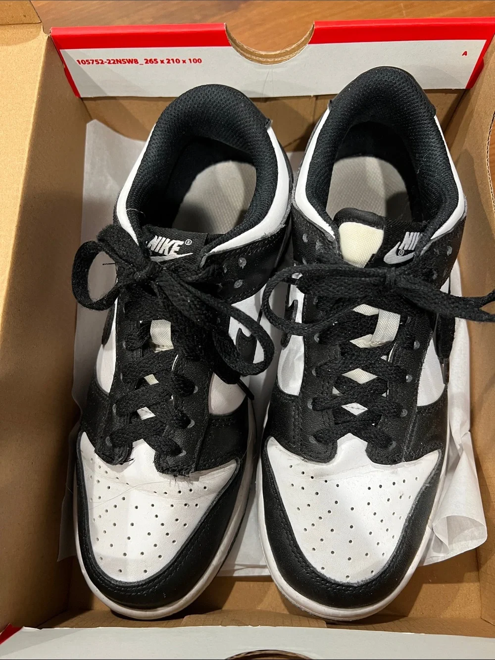 Nike Dunk Black and White Low Top Sneakers with Contrast Panels